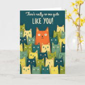Carte d'anniversaire avec illustration de chat joy (Fleur jaune)