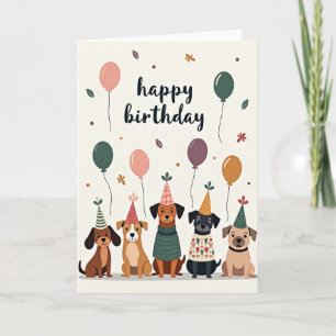 Carte d'anniversaire avec illustration de chien jo
