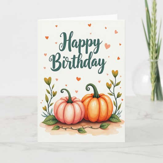 Carte d'anniversaire avec illustration de gourde d (Devant)