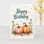 Carte d'anniversaire avec illustration de gourde d (Fleur jaune)