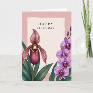 Carte d'anniversaire avec illustration de lavande