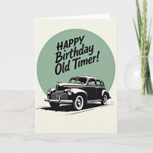 Carte d'anniversaire avec illustration de voiture