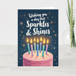 Carte d'anniversaire avec illustration étincelante