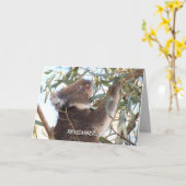 Carte d'anniversaire avec koala (Fleur jaune)
