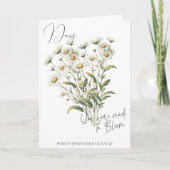 Carte d'anniversaire avec la fleur de naissance d' (Devant)
