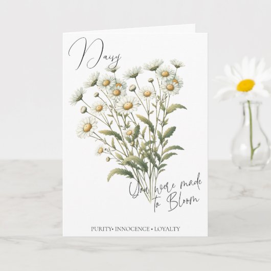 Carte d'anniversaire avec la fleur de naissance d' (Petite plante)