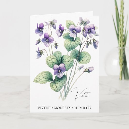 Carte d'anniversaire avec la fleur de naissance de (Devant)