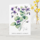 Carte d'anniversaire avec la fleur de naissance de (Fleur jaune)