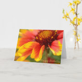 Carte d'anniversaire avec la fleur orange (Fleur jaune)