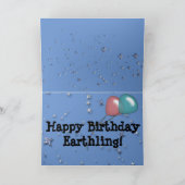 Carte d'anniversaire avec l'alien, le vaisseau (Intérieur)