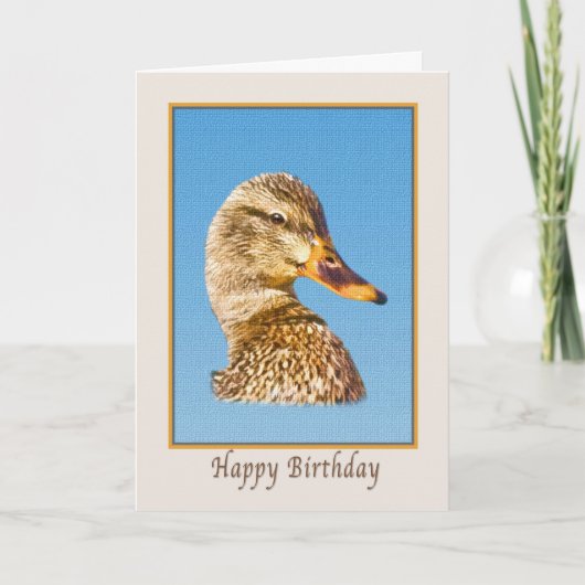 Carte d'anniversaire avec le canard de Mallard (Devant)