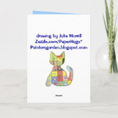 Carte d'anniversaire avec le chat de patchwork (Dos)