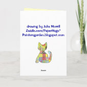 Carte d'anniversaire avec le chat de patchwork (Dos)