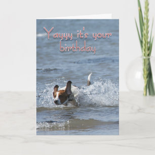 Carte d'anniversaire avec le chien - Yayy c'est