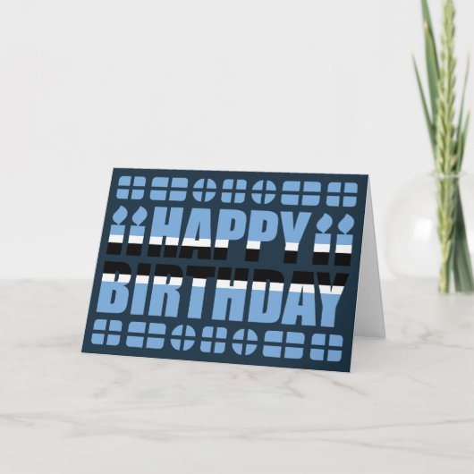 Carte d'anniversaire avec le drapeau du Botswana (Devant)