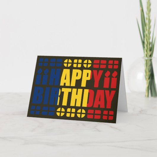 Carte d'anniversaire avec le drapeau du Tchad (Devant)