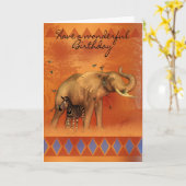 Carte d'anniversaire avec le papillon et le zèbre (Fleur jaune)