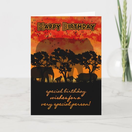 Carte D Anniversaire Avec Le Paysage Africain Et Zazzle Be