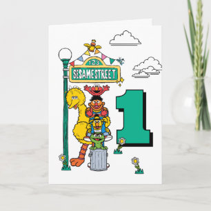 Carte d'anniversaire avec les personnages de 1, ru