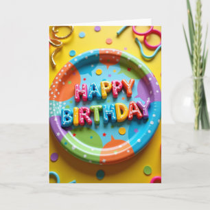 Carte d'anniversaire avec lettre en bonbons de fêt