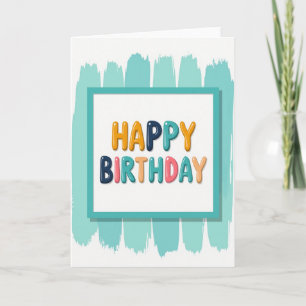 Carte d'anniversaire avec lettres en bulles