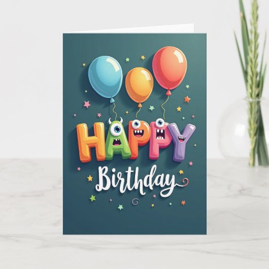 Carte d'anniversaire avec lettres joyeuses (Devant)