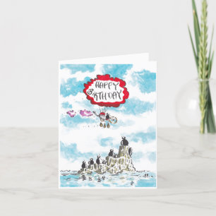 Carte d'anniversaire avec manchot