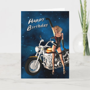 Carte d'anniversaire avec moto