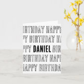 carte d'anniversaire avec nom (3-6 lettres) (Fleur jaune)