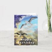 Carte d'anniversaire avec oiseaux volants (Devant)