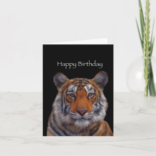 Carte d'anniversaire avec peinture de tigre