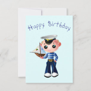 Carte d'anniversaire avec petit marin