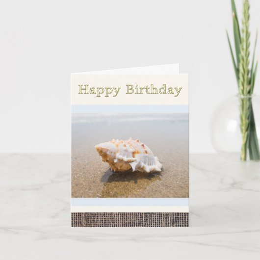 Carte d'anniversaire avec photo de coquillage conq (Devant)