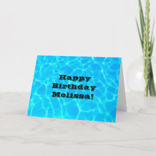 Carte d'anniversaire avec photo d'eau de piscine b