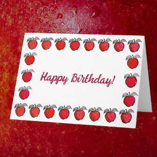 Carte d'anniversaire avec pommes