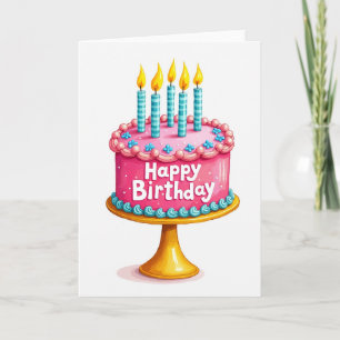 Carte d'anniversaire avec présentoir doré