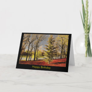 Carte d'anniversaire avec River Bank et Trees