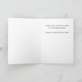 Carte d'anniversaire avec robe mini rouge glamour (Intérieur)