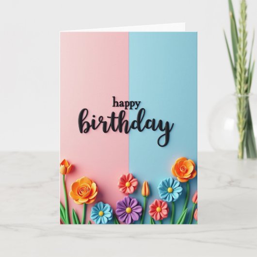 Carte d'anniversaire avec script 3D (Devant)