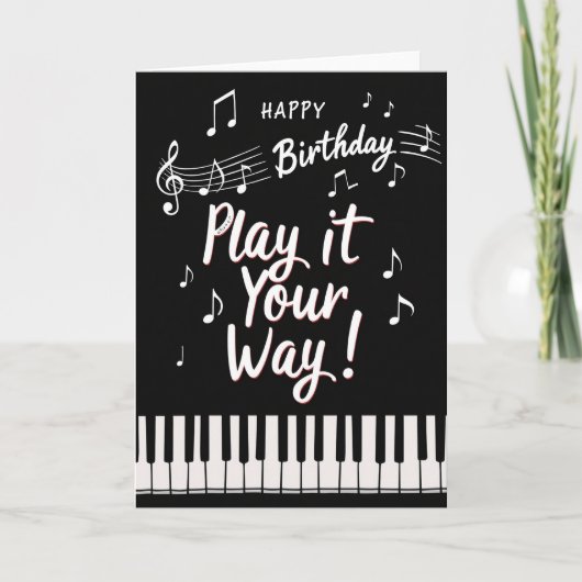 Carte d'anniversaire avec script musical (Devant)