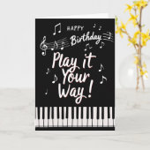 Carte d'anniversaire avec script musical (Fleur jaune)