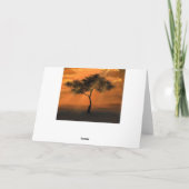 Carte d'anniversaire avec Sunset Tree Sunbeams (Dos)