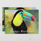 Carte d'anniversaire avec Toucan Bird (Devant / Derrière)