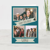 Carte d'anniversaire avec trois photos (Devant)