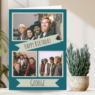 Carte d'anniversaire avec trois photos