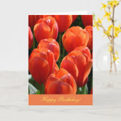 Carte d'anniversaire avec tulipe orange (Fleur jaune)