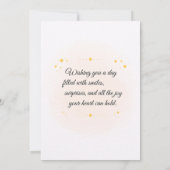 Carte d'anniversaire avec un chat mignon (Dos)