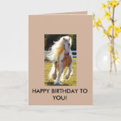 Carte d'anniversaire avec un cheval magnifique! (Fleur jaune)