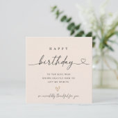 Carte d'anniversaire, avec un message expressif. (Debout devant)
