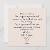 Carte d'anniversaire, avec un message expressif. (Dos)